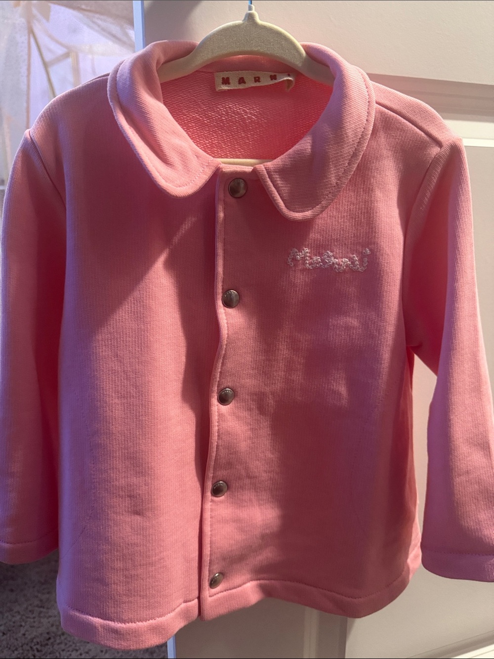 Marni Pink Button-Front Peter Pan Collar Top